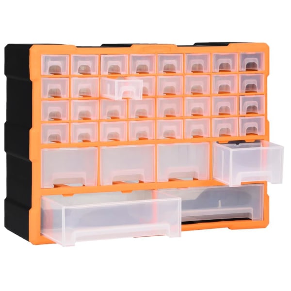 vidaXL Sortimentskåp med 40 lådor 52x16x37,5 cm Orange
