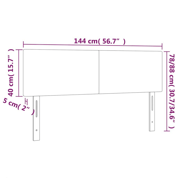 vidaXL Huvudgavlar 2 st cappuccino 72x5x78/88 cm konstläder Brun