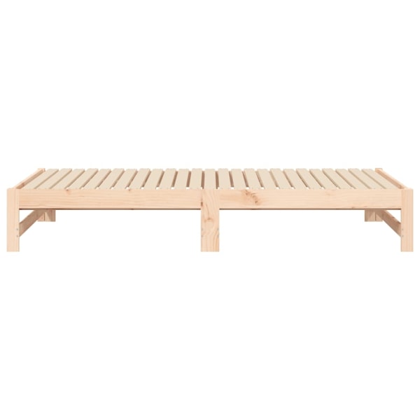 vidaXL Utdragbar dagbädd 2x(75x190) cm massiv furu Brun