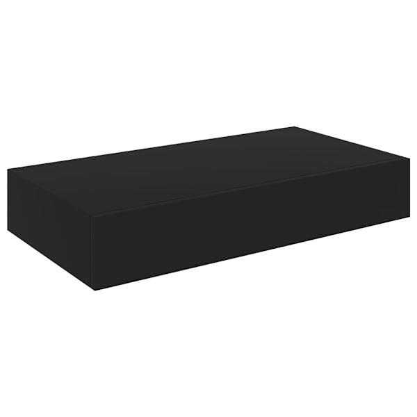 vidaXL Svävande vägghylla med låda svart 48x25x8 cm Svart