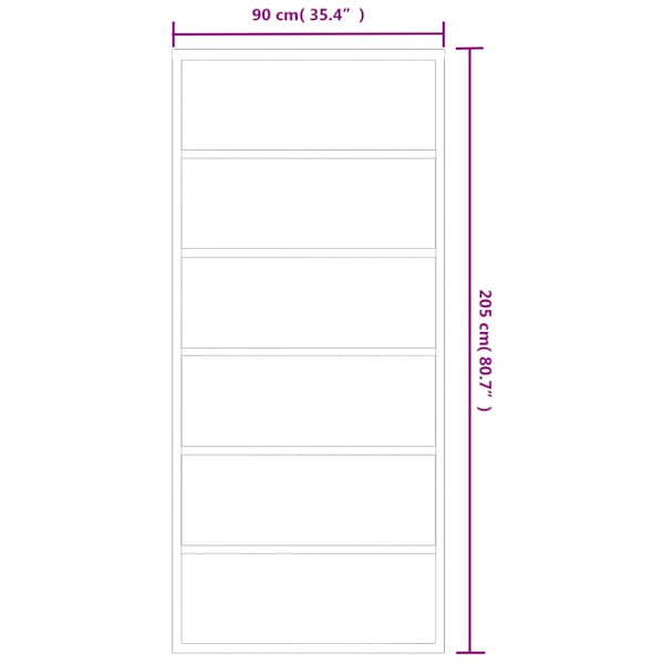 vidaXL Skjutdörr med beslagset ESG glas och aluminium 90x205 cm Svart