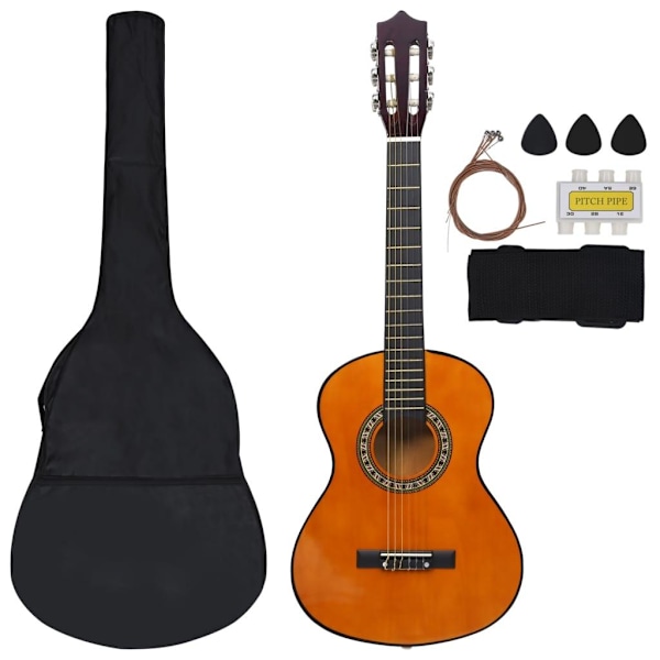 vidaXL Gitarr för barn 8 delar klassisk 1/2 34" Brun