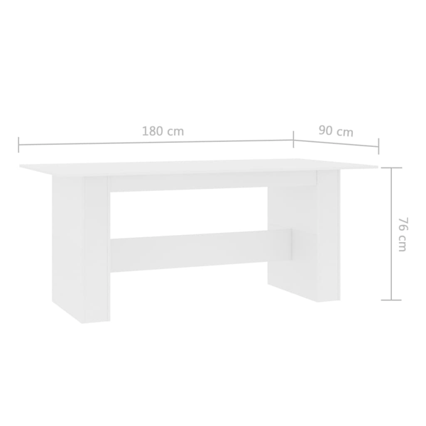 vidaXL Matbord vit 180x90x76 cm konstruerat trä Vit