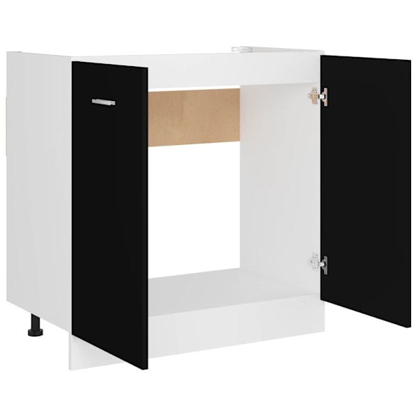 vidaXL Underskåp för diskho “Lyon” svart 80x46x81,5 cm konstruerat trä Svart
