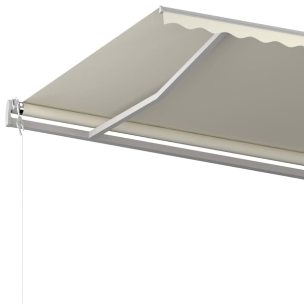 vidaXL Markis med stolpar manuellt infällbar 6x3 m gräddvit Creme