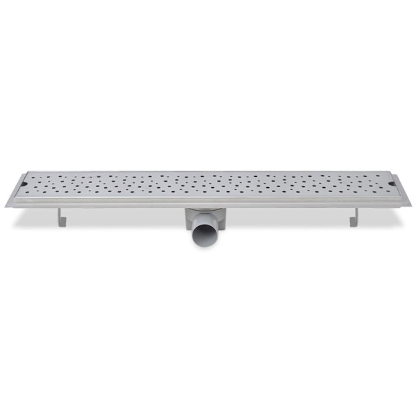 vidaXL Avlång golvbrunn 2 st bubblor rostfritt stål 730x140 mm