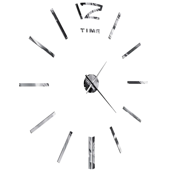 vidaXL Väggklocka 3D modern design 100 cm XXL silver Silver