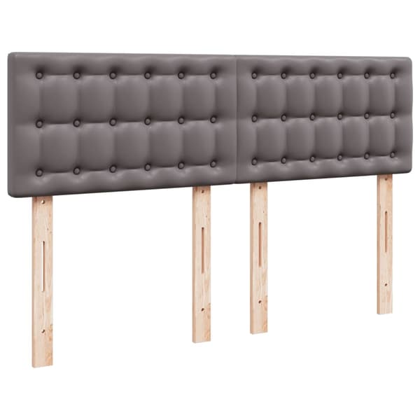 vidaXL Ramsäng med madrass grå 160x200 cm konstläder Grå