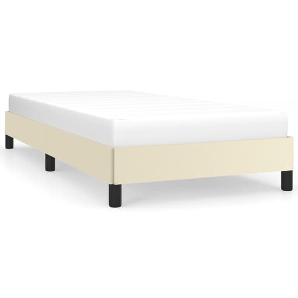 vidaXL Sängram gräddvit 100x200 cm konstläder Kräm