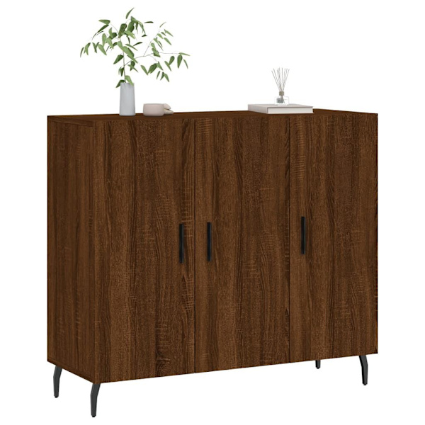 vidaXL Skänk brun ek 90x34x80 cm konstruerat trä Brun