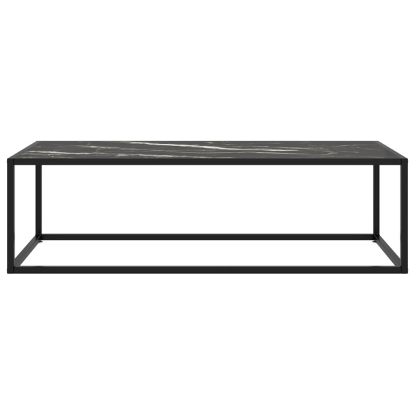 vidaXL Soffbord svart med svart marmor glas 120x50x35 cm Svart