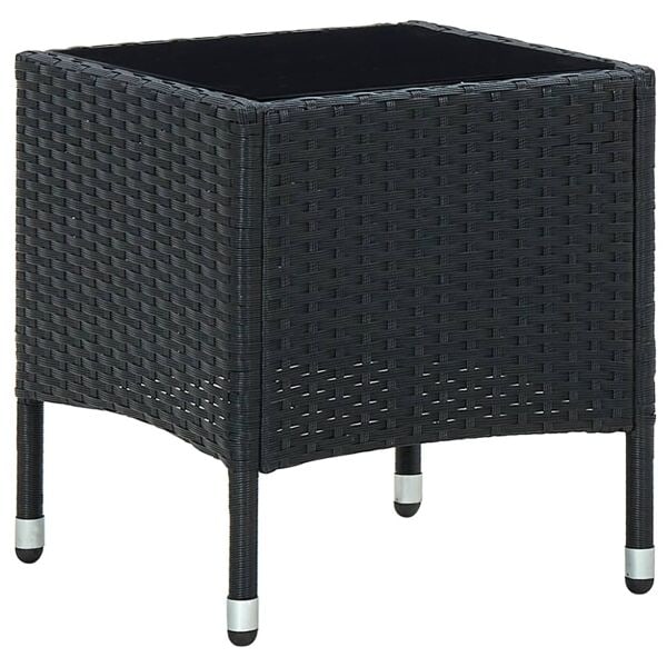 vidaXL Trädgårdsbord svart 40x40x45 cm konstrotting Svart