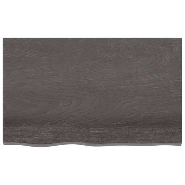 vidaXL Bordsskiva mörkbrun 80x50x2 cm behandlad massiv ek Brun