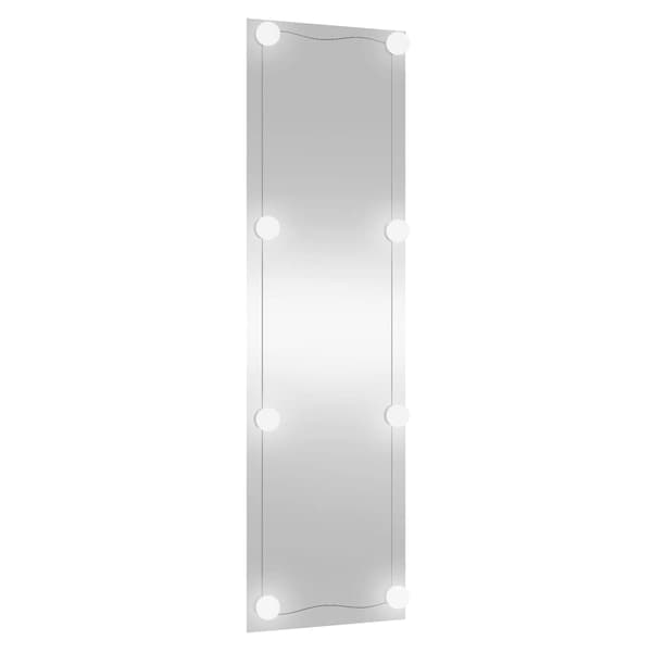 vidaXL Väggspegel med LED-belysning 30x100 cm glas rektangulär Silver