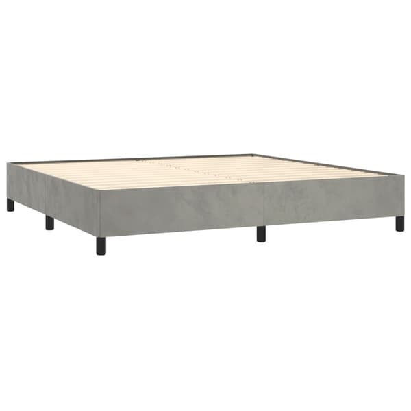 vidaXL Ramsäng med madrass ljusgrå 200x200 cm sammet Grå