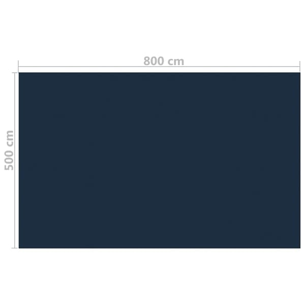 vidaXL Värmeduk för pool PE 800x500 cm svart och blå Svart