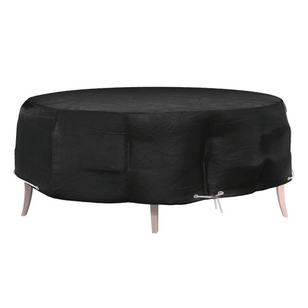 vidaXL Överdrag till loungegrupp 8 öljetter Ø188x50 cm rund Svart
