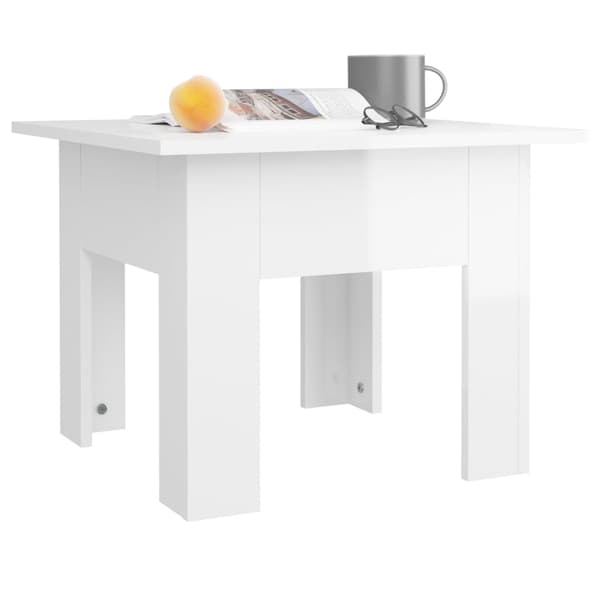 vidaXL Soffbord vit högglans 55x55x42 cm konstruerat trä Vit