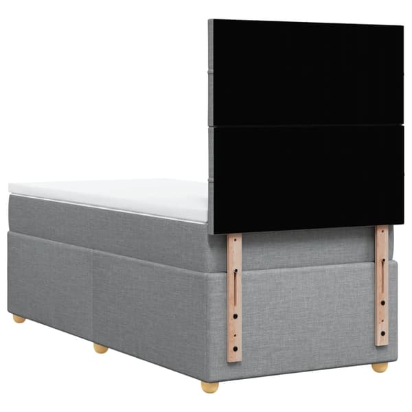 vidaXL Ramsäng med madrass ljusgrå 100x200 cm tyg Grå