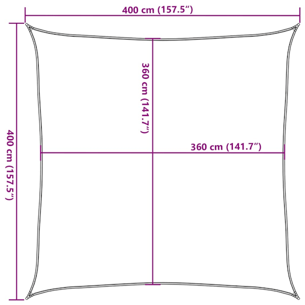 vidaXL Solsegel 160 g/m² beige 4x4 m HDPE Beige
