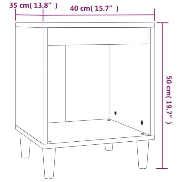 vidaXL Sängbord 2 st svart 40x35x50 cm Svart