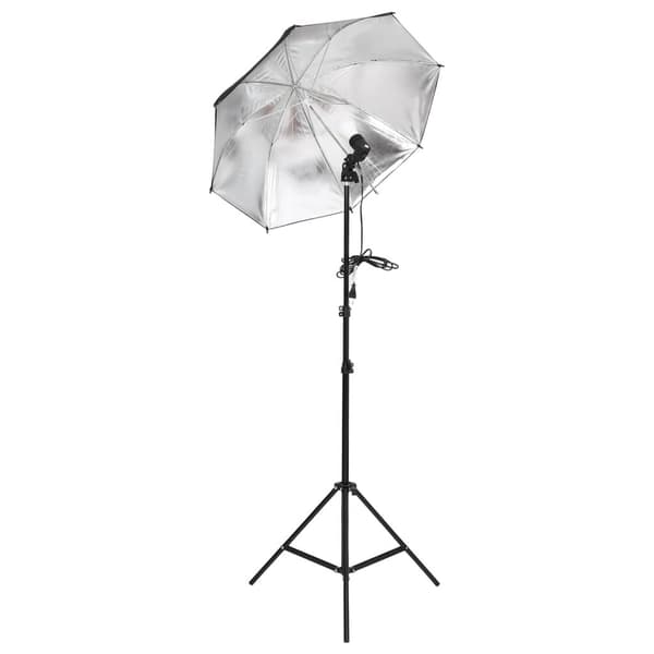 vidaXL Studiobelysning med stativ & paraplyer Vit