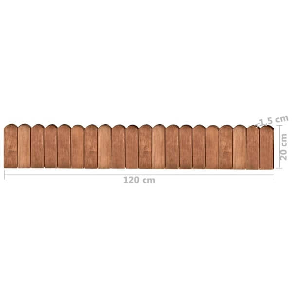 vidaXL Rabattkant 3 st 120 cm impregnerad furu Brun