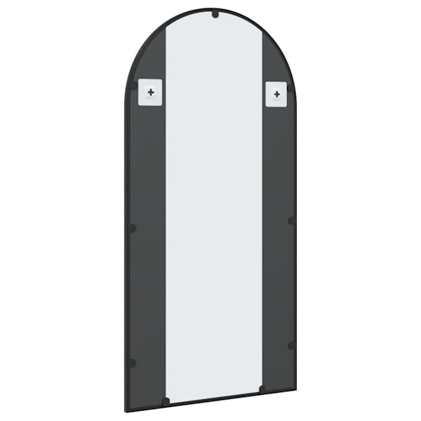 vidaXL Väggspegel svart 50x100 cm bågformad järn Svart