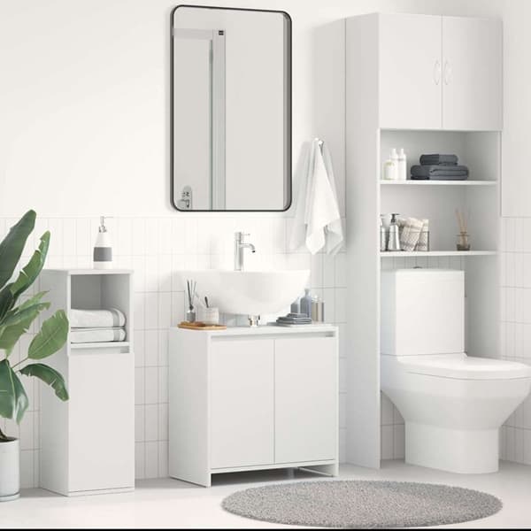 vidaXL Badrumsskåp vit 60x33x60 cm konstruerat trä Vit