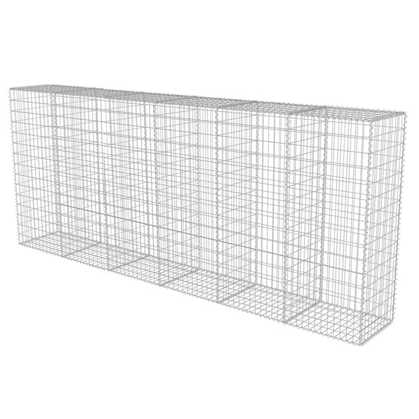 vidaXL Gabionmur i galvaniserat stål 300x50x150 cm Silver