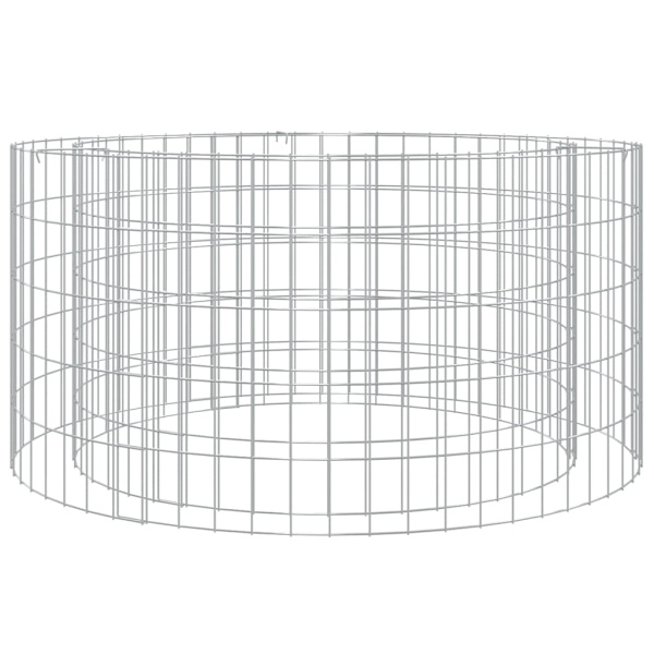 vidaXL Gabion för eldstad Ø 100 cm galvaniserat järn Silver