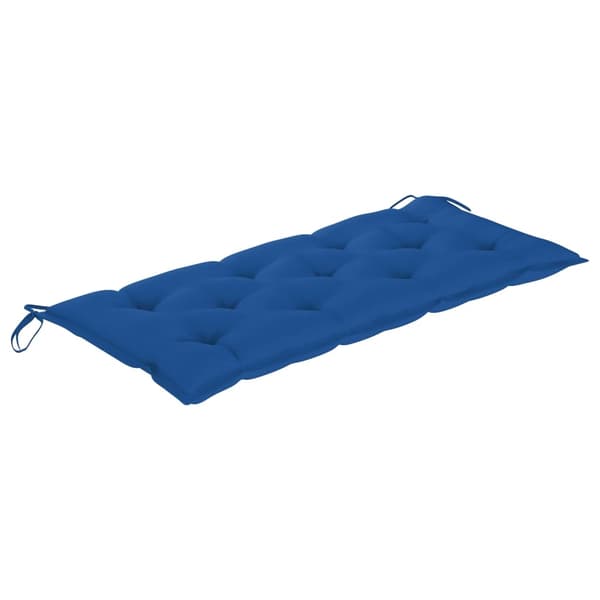 vidaXL Trädgårdsbänk med dyna 120 cm bambu Blå