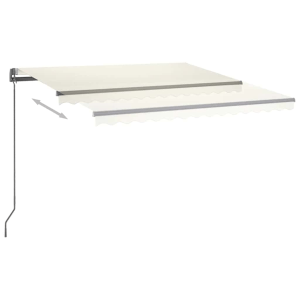 vidaXL Automatisk markis med vindsensor & LED 400x300 cm gräddvit Creme