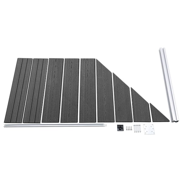 vidaXL Staketpaneler WPC 1138x(105-186) cm svart Svart
