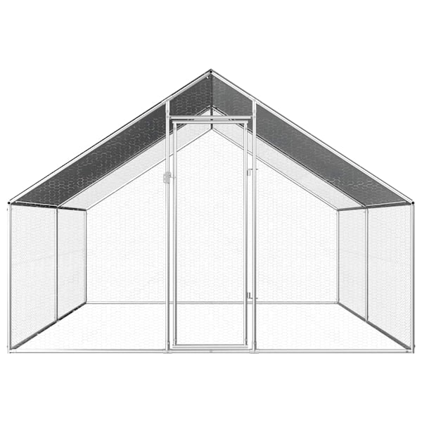vidaXL Hönsbur för utomhusbruk 2,75x4x1,92 m galvaniserat stål Silver