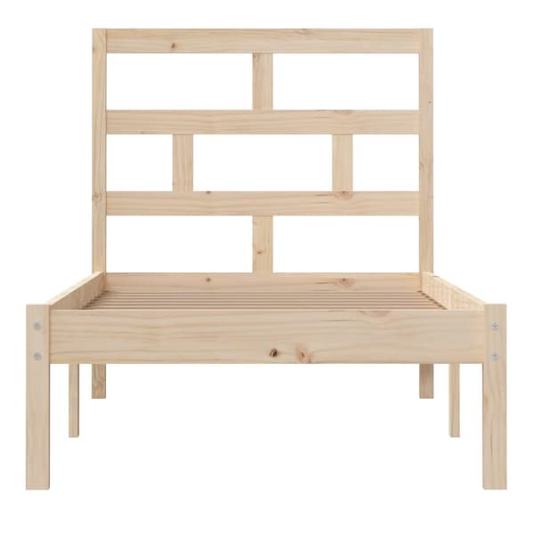 vidaXL Sängram massivt trä 75x190 cm Brun