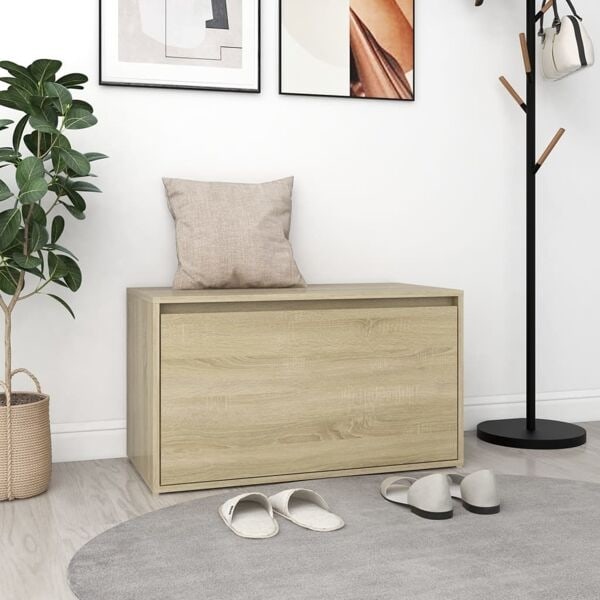 vidaXL Hallbänk 80x40x45 cm sonoma-ek konstruerat trä Brun