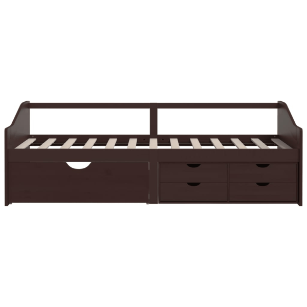 vidaXL Dagbädd 3-sits mörkbrun massiv furu 90x200 cm Brun
