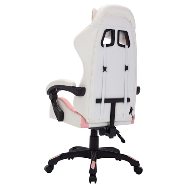 vidaXL Gamingstol med RGB LED-lampor rosa och svart konstläder multifärg