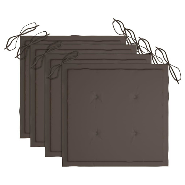 vidaXL Trädgårdsstolar med taupe dynor 4 st massiv teak Taupe