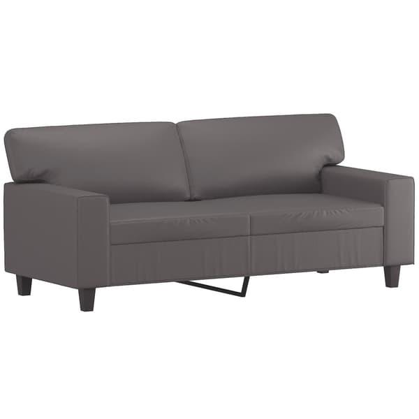vidaXL 2-sits soffa med prydnadskuddar grå 140 cm konstläder Grå