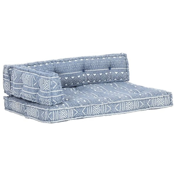 vidaXL Dyna till pallsoffa indigo tyg lappmönster Blå