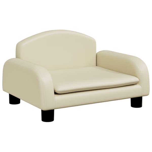 vidaXL Barnsoffa gräddvit 50x40x30 cm konstläder Kräm