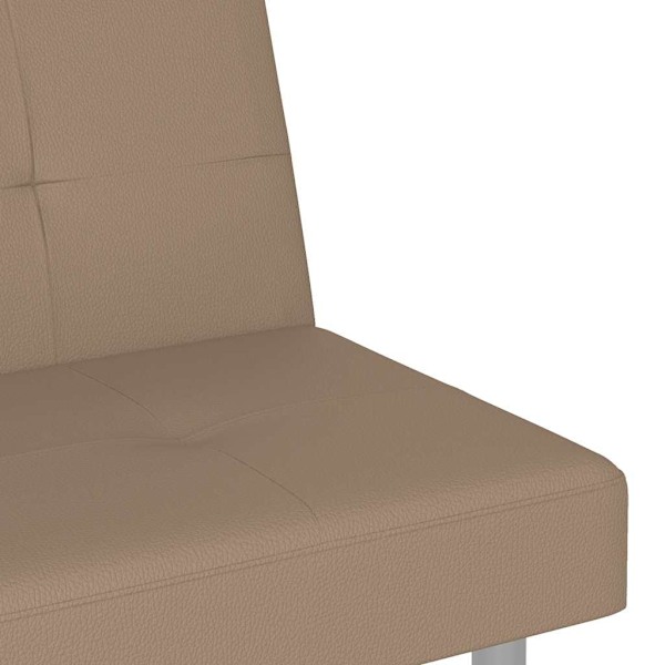 vidaXL Bäddsoffa med mugghållare cappuccino konstläder Brun