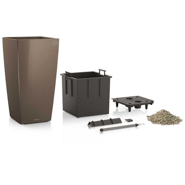 LECHUZA Blomkruka Cubico 40 ALL-IN-ONE högglans taupe 18215 Taupe