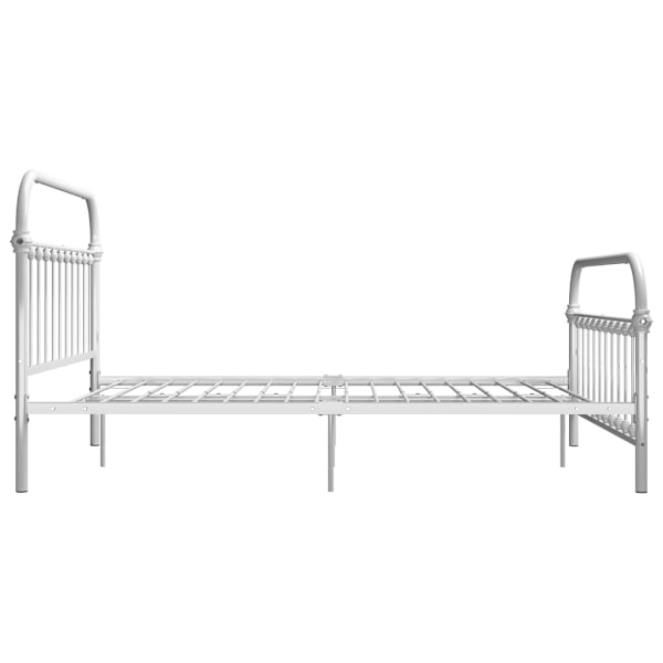 vidaXL Sängram utan madrass med huvudgavel vit 160x200 cm metall Vit