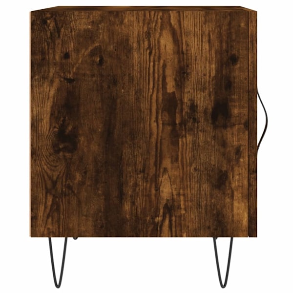 vidaXL Sängbord rökfärgad ek 40x40x50 cm konstruerat trä Brun