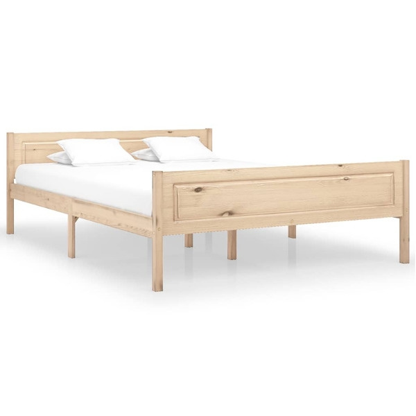 vidaXL Sängram massiv furu 120x200 cm Brun