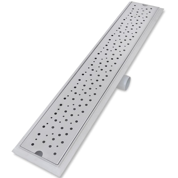 vidaXL Avlång golvbrunn 2 st bubblor rostfritt stål 730x140 mm