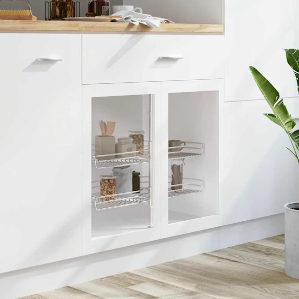 vidaXL Skåpkarusell köksskåp silver 180 grader 75x38x80 cm Silver